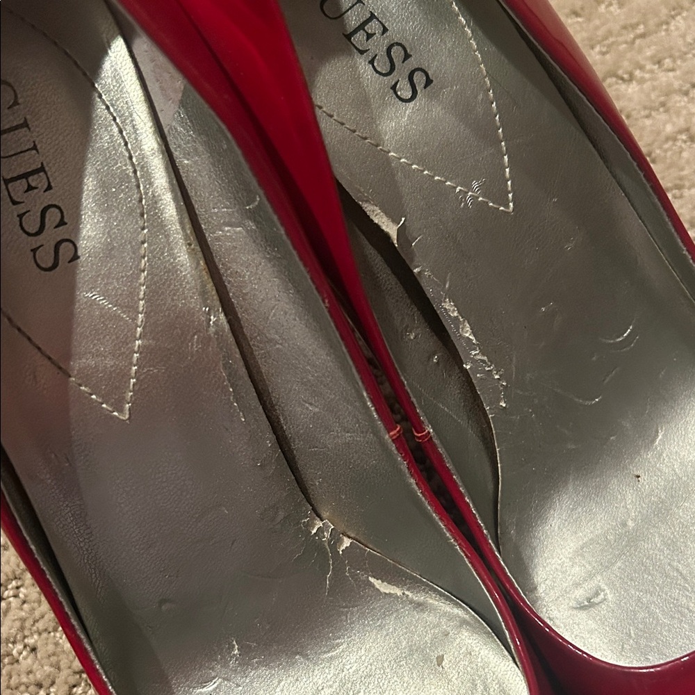 Guess Red Patent Leather Heels - Picture 6 of 6